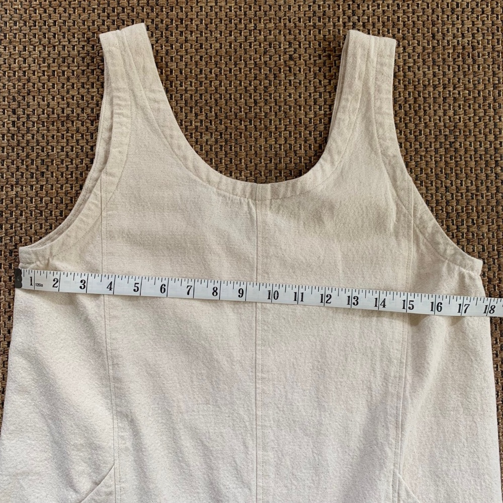 (Homesewn) Elizabeth Suzann Clyde Jumpsuitt, Off-White Sleeveless Cotton - Picture 3 of 6